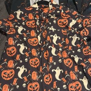 Creepy company Halloween button down